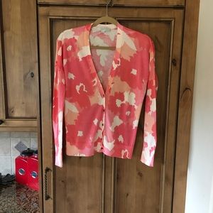 Ann Taylor Loft Peach and Cream Cardigan MP A-1